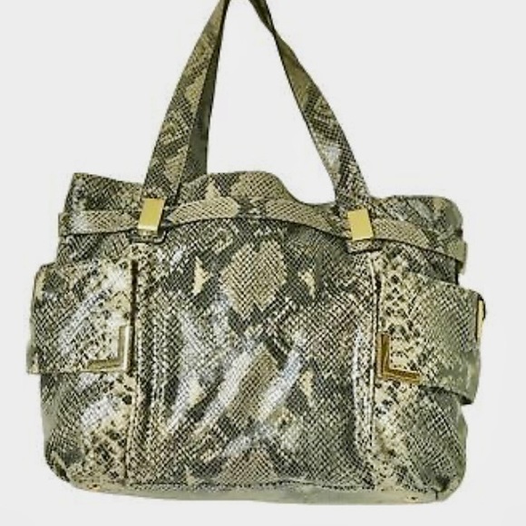 Michael Kors Faux Snakeskin Designer Satchel Hand Bag - Picture 3 of 9